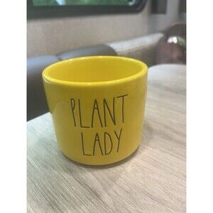 Rae Dunn PLANT LADY 4" DiameterYellow Ceramic Planter Magenta Artisan Collection